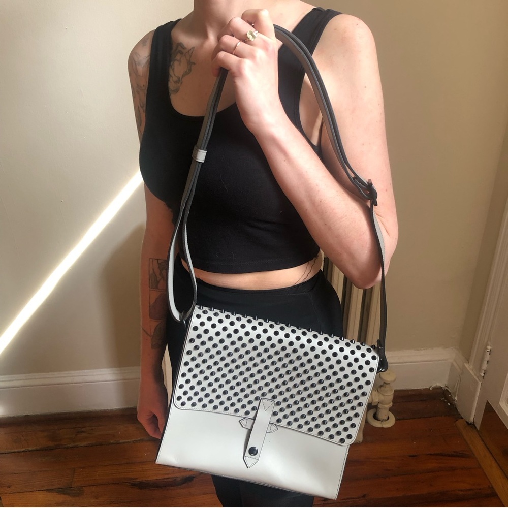 IIIBeCa Grey Studded Messenger Bag! Barely used, amazing condition